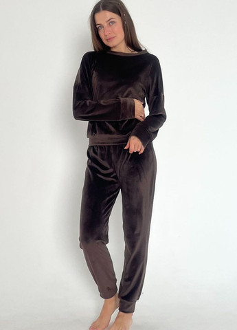 Коричнева всесезон піжама штани та кофта пш1500 шоколадний MiaNaGreen