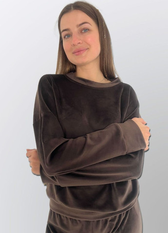 Коричнева всесезон піжама штани та кофта пш1500 шоколадний MiaNaGreen