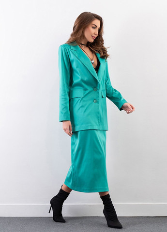 Классический зеленый костюм с юбкой ISSA PLUS 14288 (266900115)