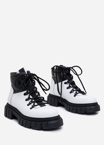 Чорно-білі теплі черевики на хутрі ISSA PLUS ob2-380 (267313346)