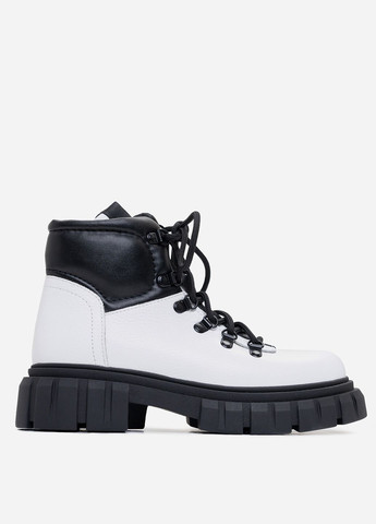 Чорно-білі теплі черевики на хутрі ISSA PLUS ob2-380 (267313346)