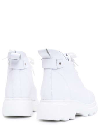 Зимние белые зимние ботинки на шнуровке ISSA PLUS