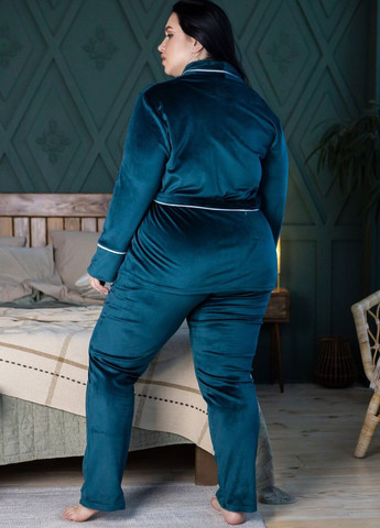 Комплект з кардіганом велюр Кб1424 Темно-зелений MiaNaGreen (267315383)