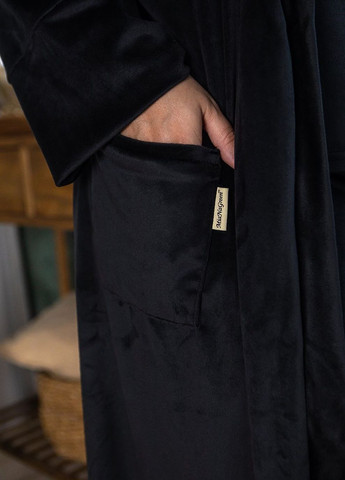 Комплект пижама велюровая с халатом Кч1580 Черный MiaNaGreen (267315416)