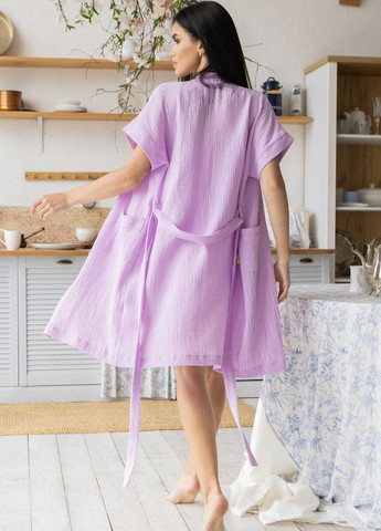 Комплект пижама муслиновая с халатом Кл1808п Лавандовый MiaNaGreen (267315453)