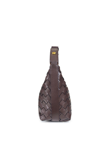 Кожаная сумка хобо коричневая плетенная, 9752 кор, Fashion (267404189)