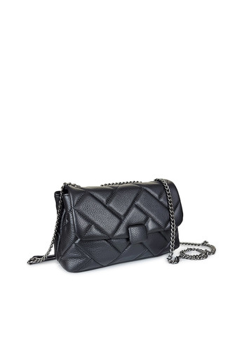 Кожаная маленька сумка крос-боди з клапаном черная, 6552 чорн, Fashion (267404201)