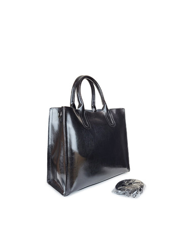 Жіноча чорна шкіряна сумочка велика, 8952 чорн, Fashion (267404200)