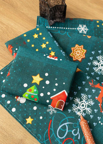 Рушник "Чарівні історії" 75х40 см Homedec новорічний темно-зелений