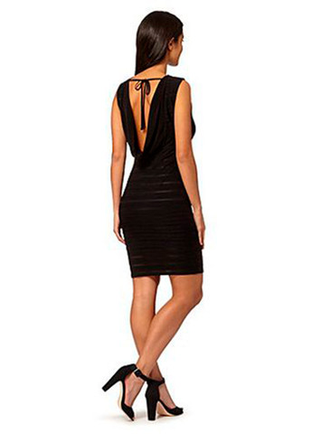 Черное праздничный женское черное мини платье с открытой спиной, футляр Lipsy однотонное