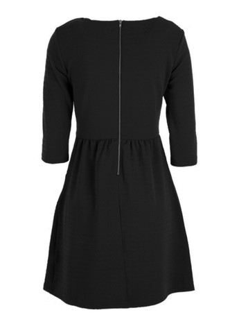 Чорна кежуал жіноча міні сукня кльош, бебі долл, з пишною спідницею, плісована Uttam Boutique однотонна