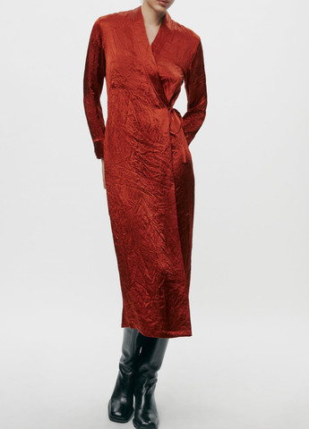 Мідна ділова сукня Zara однотонна