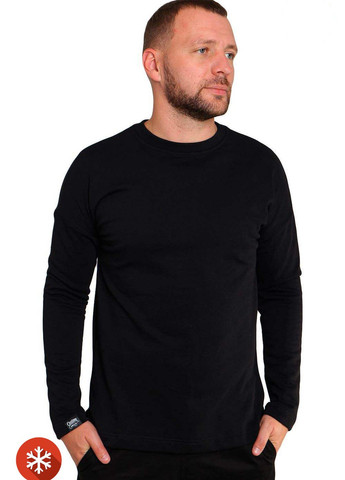 Утепленный свитшот Custom Wear - крой однотонный черный спортивный хлопок - (225121491)