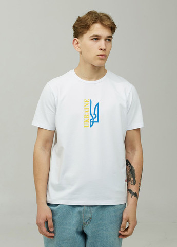 Белая мужская футболка ukraine_тризуб с коротким рукавом Gen