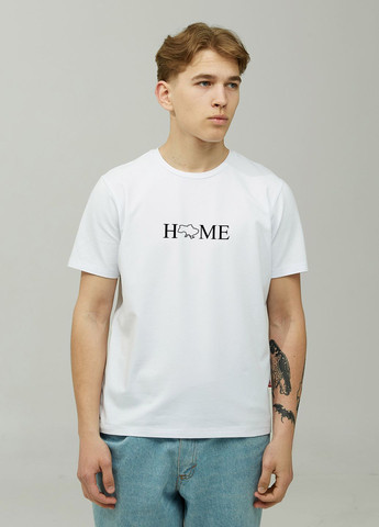 Белая мужская футболка home_rus с коротким рукавом Gen