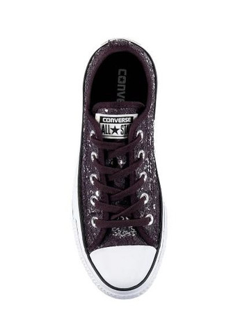 Женские темно-пурпурные летние кеды Converse на шнурках с пайетками - фото