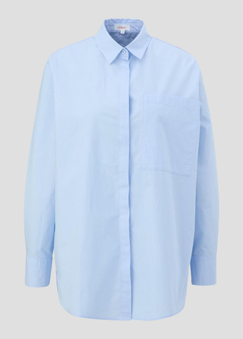 Голубой кэжуал рубашка однотонная S.Oliver