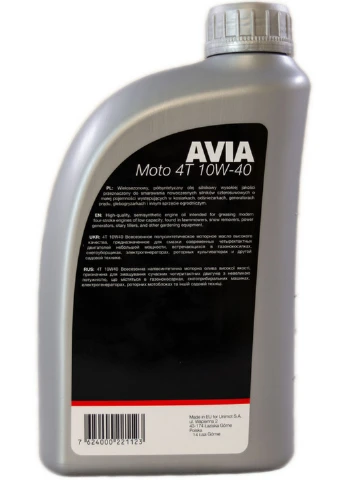 Масло 4-Т 10w40 1л Moto 4T, API SL/CF Avia (267658782)