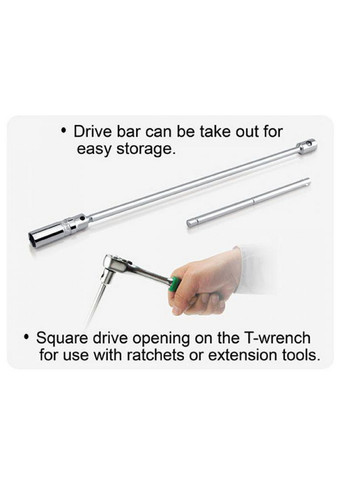 Свечной ключ с магнитом Т-образный 16мм L450мм TOPTUL (267654284)