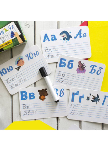 Дитячі прописи багаторазові "Українська абетка" на укр. мовою 3,12х21,1х15,2 см Ranok Creative (267658027)