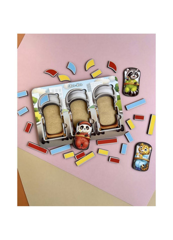 Дерев'яний пазл-сортер "Коляски", 27 деталей та 12 карток 1х23х16 см Ubumblebees (267657661)