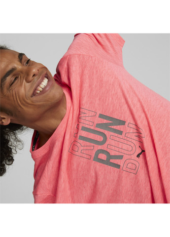 Розовая футболка performance logo short sleeve running tee men Puma