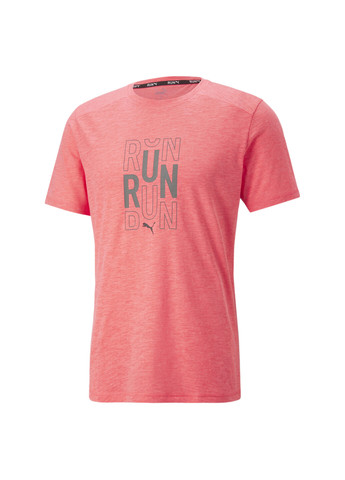 Розовая футболка performance logo short sleeve running tee men Puma