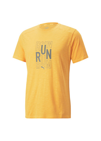 Оранжевая футболка performance logo short sleeve running tee men Puma