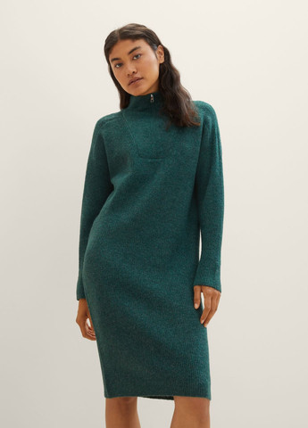 Зеленое кэжуал платье Tom Tailor однотонное
