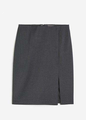 Темно-серая офисная однотонная юбка H&M