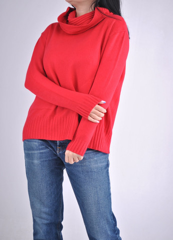 Червоний демісезонний светр з хомутом Wool & Cashmere