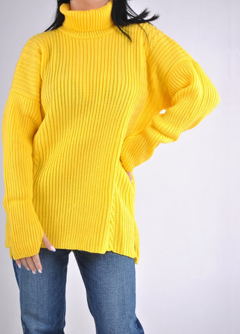 Желтый зимний удлиненный свитер-туника Berta Lucci