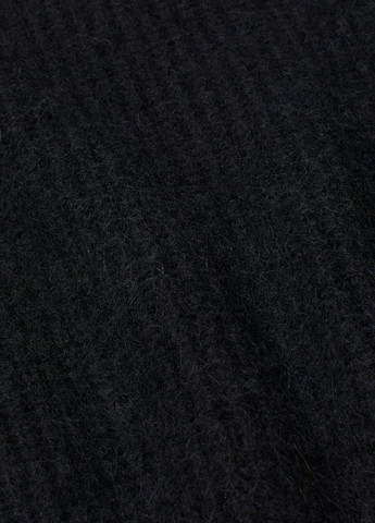 Черный зимний свитер premium selectionиз смесовой шерсти в рубчик черный повседневный зима пуловер H&M
