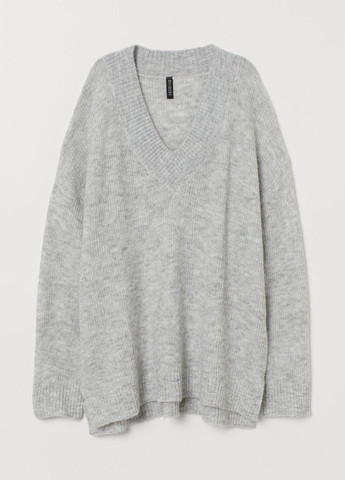 Світло-бежевий демісезонний светр оверсайз із змішаної вовни світло-сірий повсякденний демісезон пуловер H&M