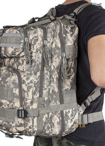 Тактичний штурмовий військовий рюкзак Armour Tactical Oxford 600D (з системою MOLLE) 45 літрів Сірий Піксель No Brand b45 (267729114)