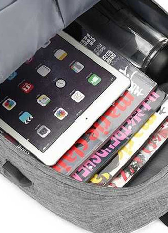 Рюкзак міський Wenjie з USB об'єм 16л. Сірий (-WENJIE-2531) No Brand jp (267729140)