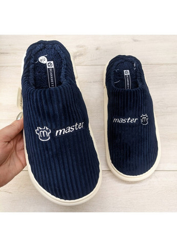 Темно-синие тапочки мужские домашние теплые Lion