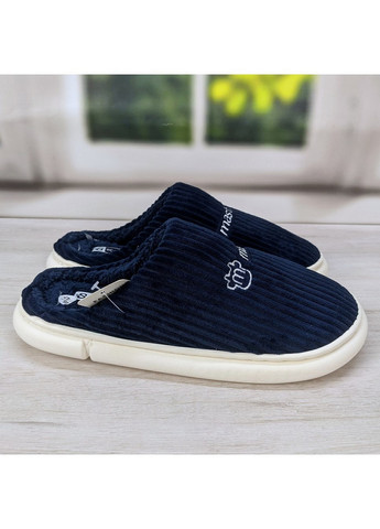 Темно-синие тапочки мужские домашние теплые Lion