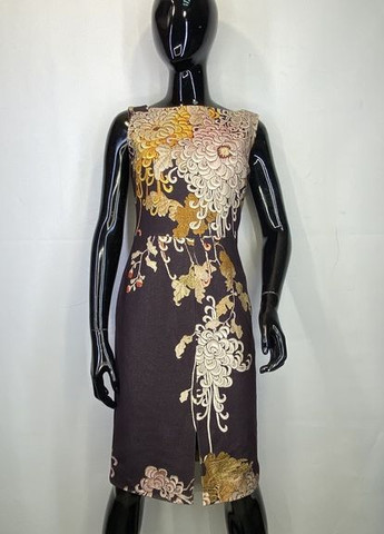 Темно-Фіолетова повсякденний сукня футляр Elisa Palomino з квітковим принтом