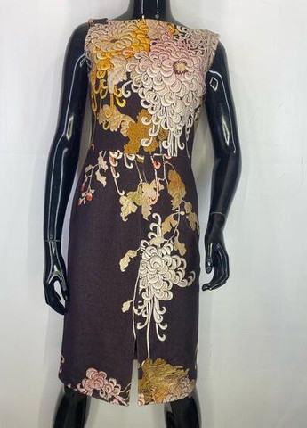 Темно-Фиолетовое повседневный плаття футляр Elisa Palomino с цветочным принтом