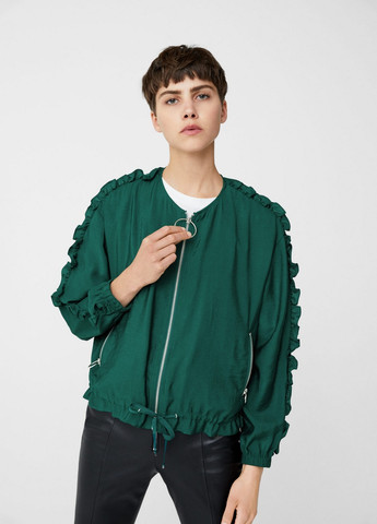Зеленая демисезонная куртка Mango