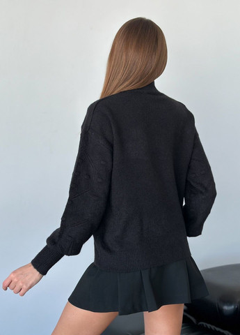 Черный зимний свитера ISSA PLUS WN20-563