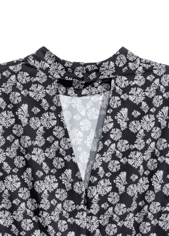 Чорно-білий кежуал сукня H&M з квітковим принтом