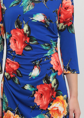 Синее кэжуал платье Gina Bacconi с цветочным принтом