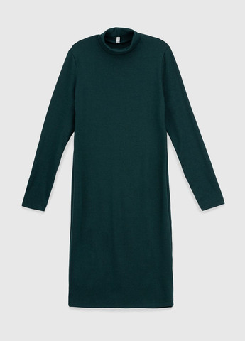 Темно-зеленое повседневный платье No Brand однотонное
