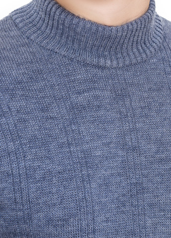 Серо-голубой свитер с воротником стойка «авиатор» SVTR