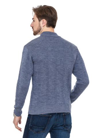 Сіро-голубий светр з коміром стійка «авіатор» SVTR