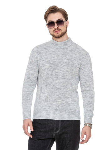 Світло-сірий светр з коміром стійка «авіатор» SVTR