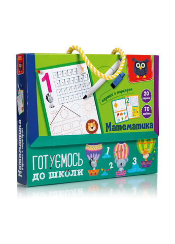 Картки з маркером "Готуємось до школи: Математика" VT5010-22 (укр) Vladi toys (267966239)