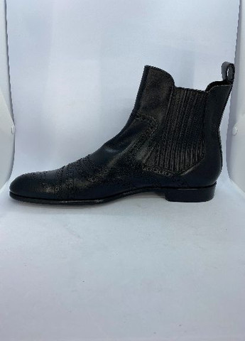 Черные мужские ботинки броги на резинке